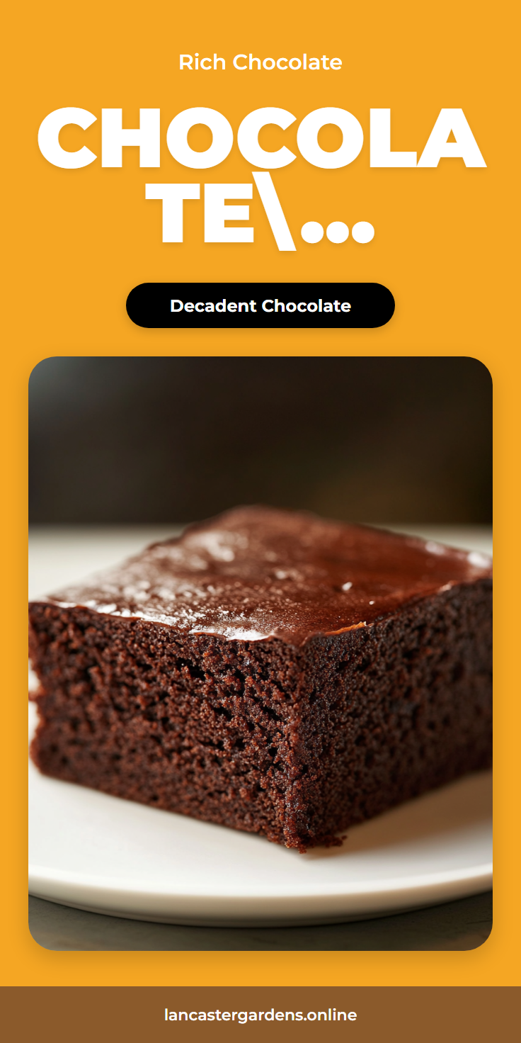 Decadent Chocolate Cake with crispy potato crust and vegetable filling a white plate overhead view